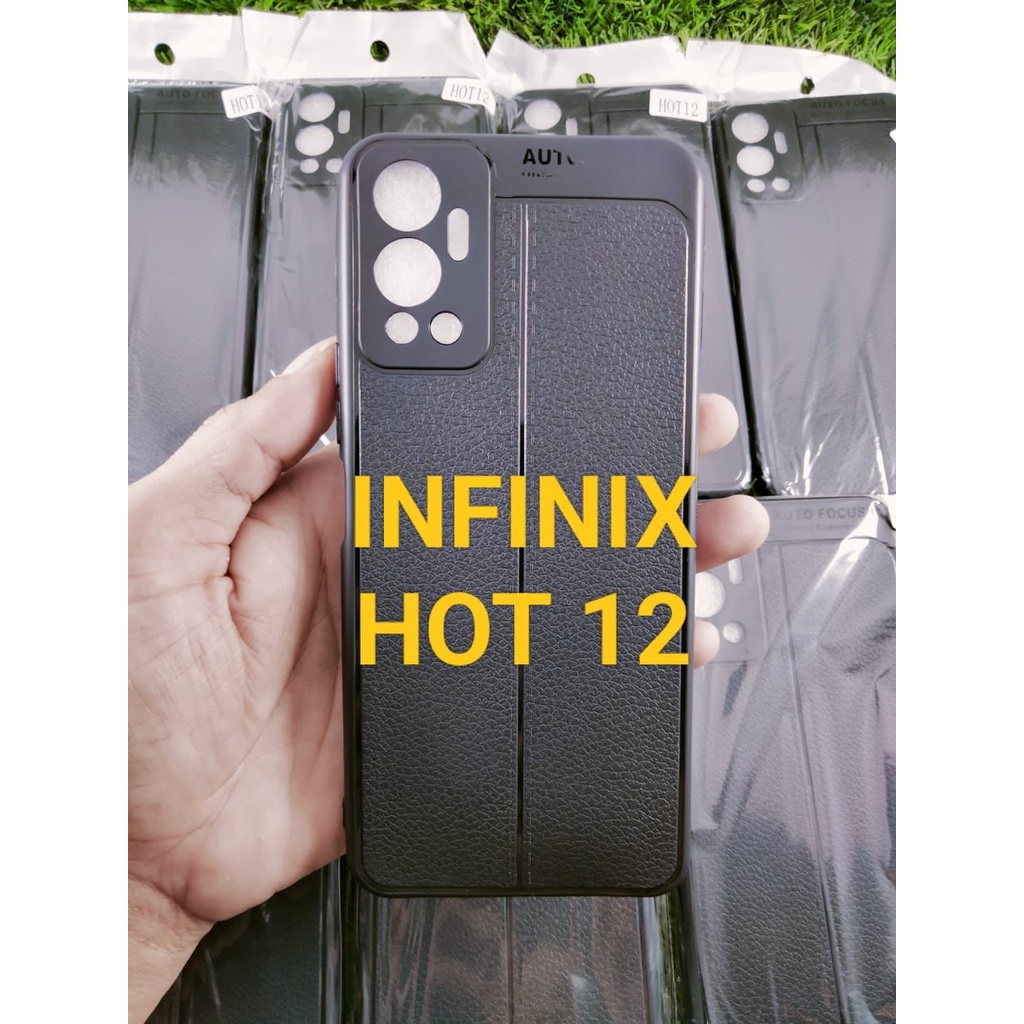 Case Auto Focus Infinix Hot 12 Leather Experience SoftCase Slim Ultimate / Casing Kulit
