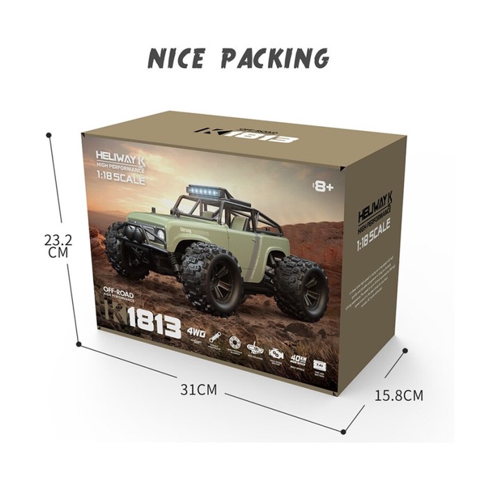 HELIWAY 1813 rc car BIGFOOT off road 40kmh full propo 2.4ghz 4WD truck
