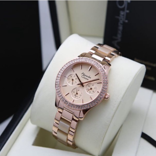 JAM ALEXANDER CHRISTIE WANITA ROSEGOLD AC 2914 ALEXANDRE CRISTY ORIGINAL 100% CRISTIE ORI TERBARU