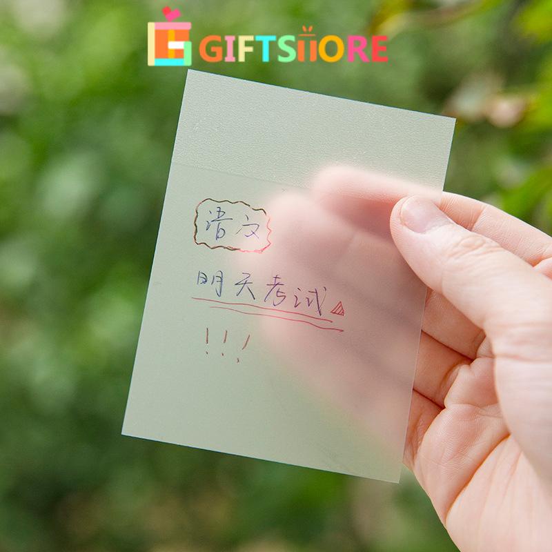 

✨COD Sticky Notes Transparent 50 Lembar Sticky Note Buku stiker Transparent Lembar Sticky Untuk Kantor Sekolah Plastik Dapat Ditulis Permukaan Halus Alat Tulis Peralatan Sekolah-GS