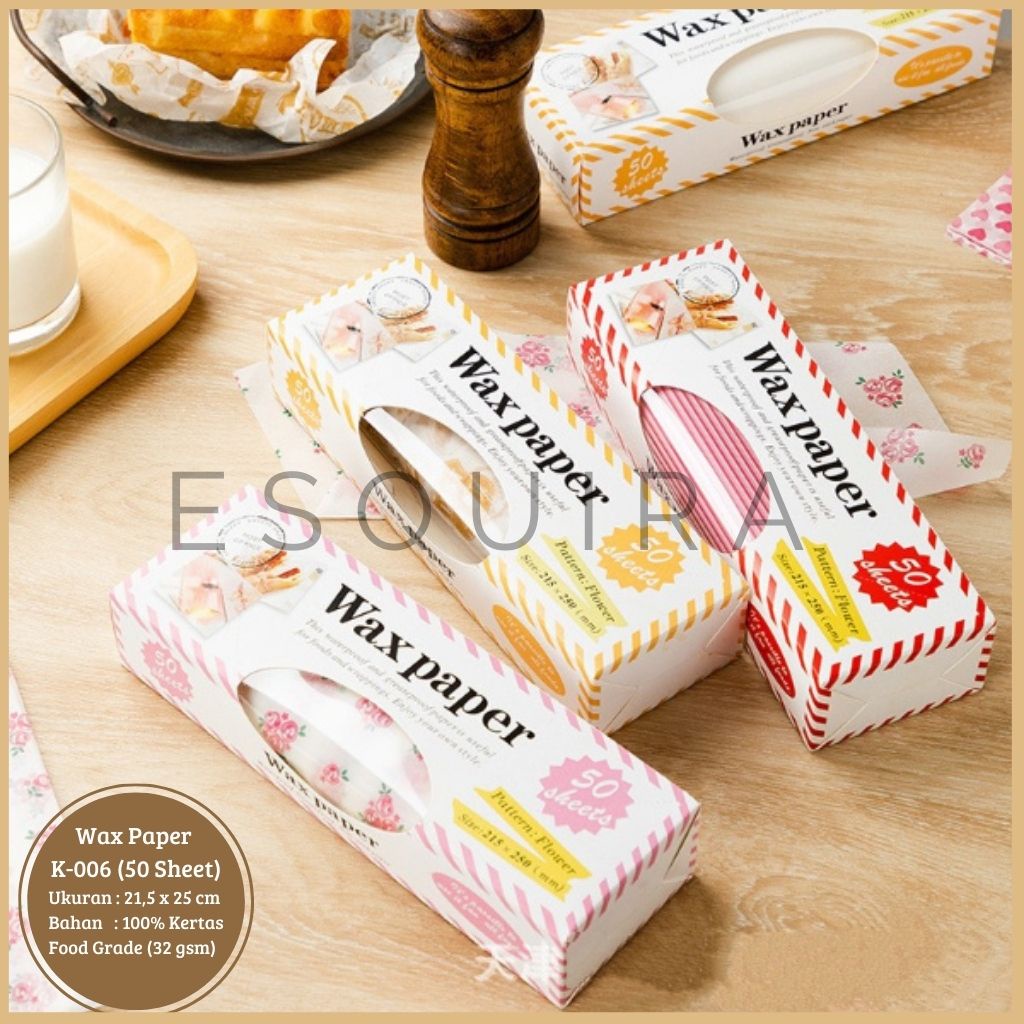 Wax Paper 50 Pcs / Korean Bento Cake Baking Paper /K-006