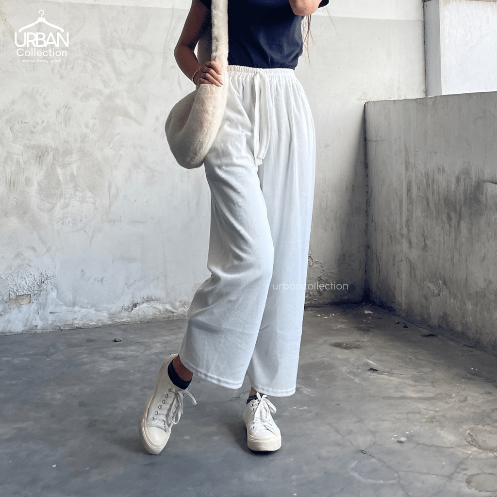 Celana Kulot Knit Wanita Tebal - Celana Kulot Highwaist - Bawahan Rajut Wanita