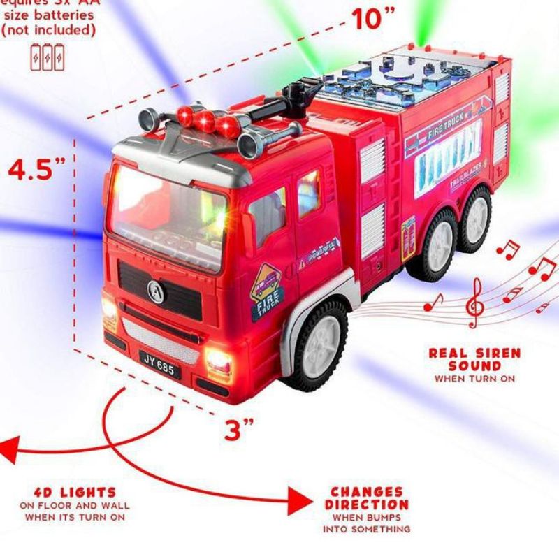 MAINAN TRUK PEMADAM DAMKAR DAN TRUK POLISI MUSIK SIRINE DAN LAMPU 3D WARNA WARNI MURAH UKURAN BESAR BISA BAYAR DI TEMPAT