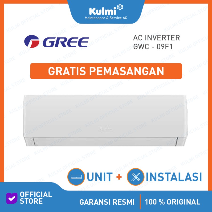 AC GREE GWC-09F1S 1PK + PASANG AC GREE 1PK GREE GWC 09 F1S SPLIT INVERTER