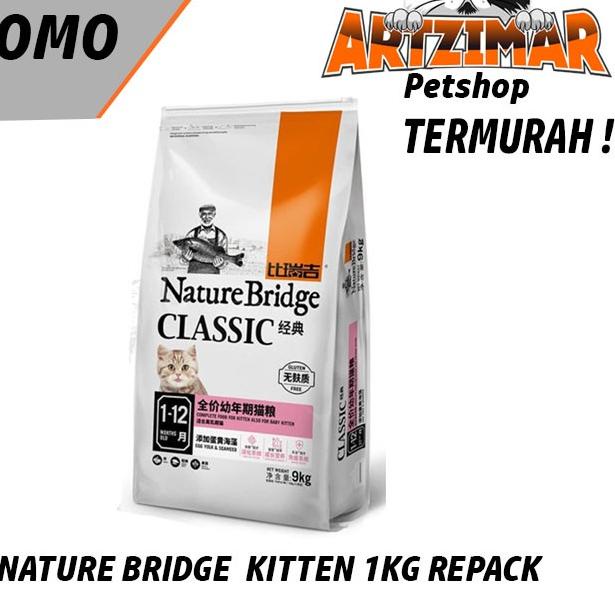 nature bridge kitten 1kg repack makanan kucing cat food