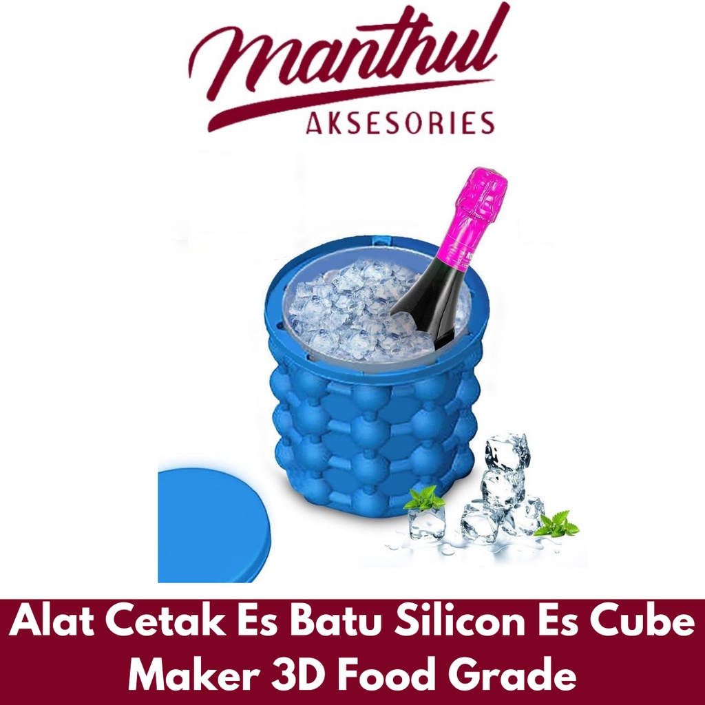 Alat Cetak Es Batu Silicon Es Cube Maker 3D Food Grade