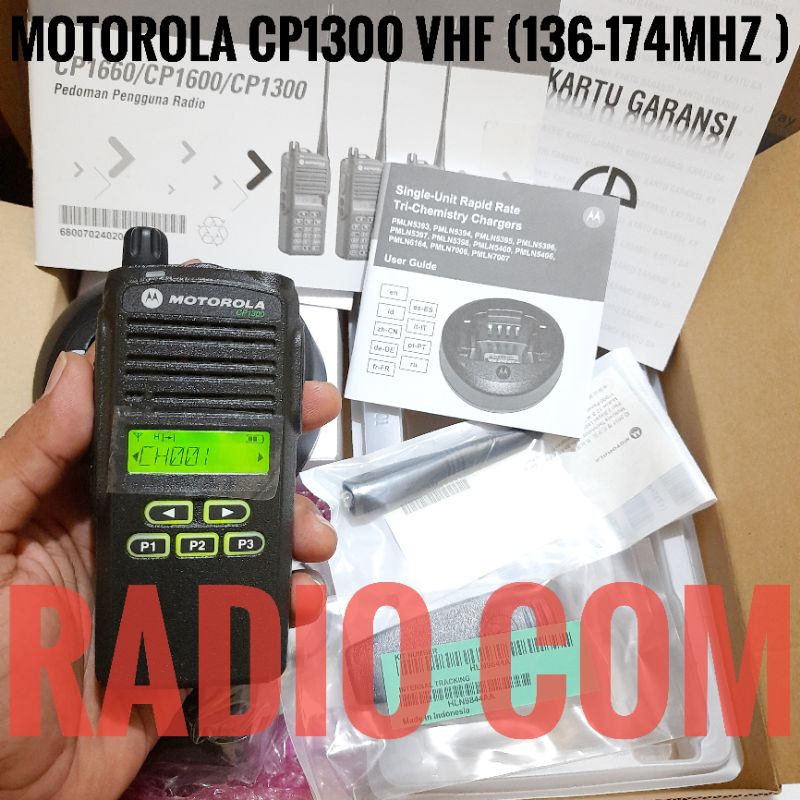 HT MOTOROLA CP1300 VHF 136-174MHZ ORI GARANSI RESMI / HT MOTOROLA CP 1300 VHF ORIGINAL