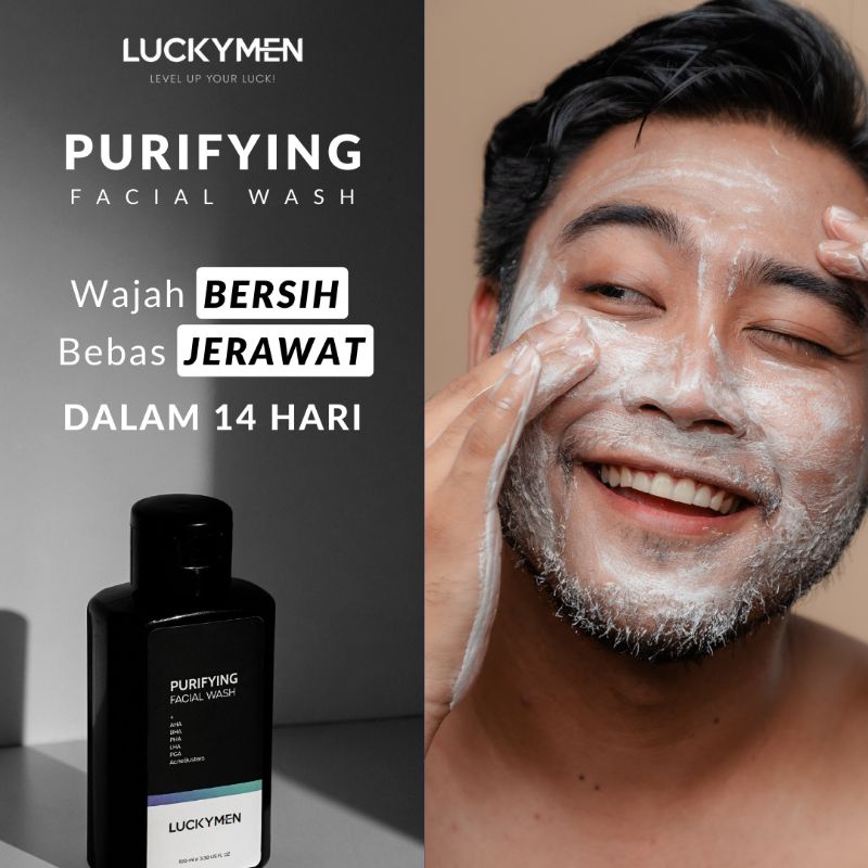 LUCKYMEN FACIAL WASH PURIFIYING MEMBERSIHKAN WAJAH