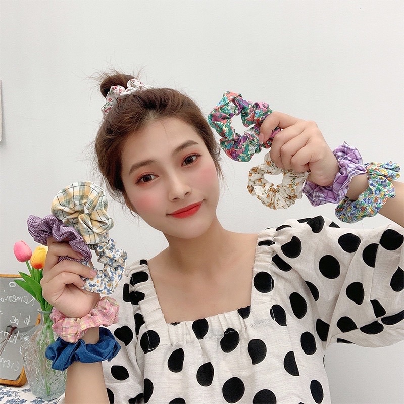 Ikat Rambut Scrunchie Transparan Sunflower / Ikat Rambut Korea / Kunciran Rambut Bunga