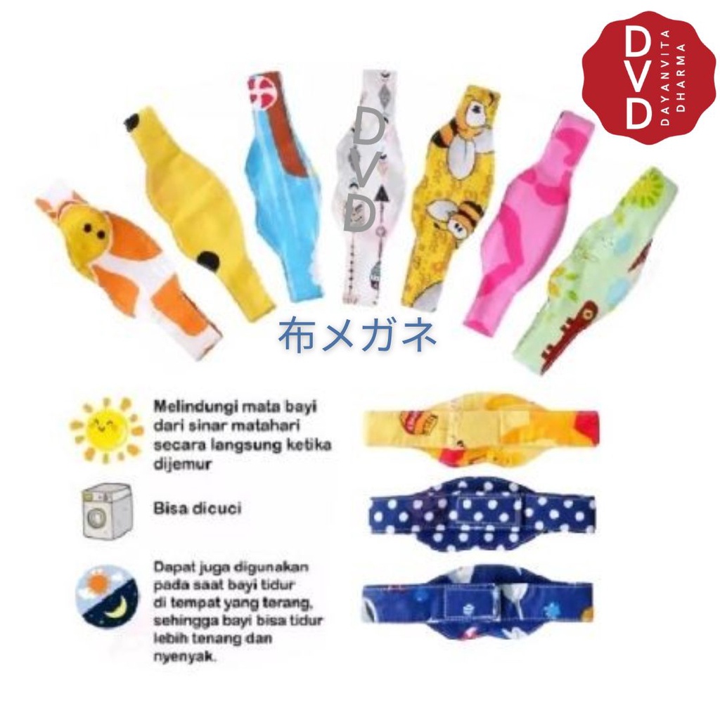 Kacamata Kain Jemur Bayi Karakter - Eye Mask Baby Sunbathe Unik - KACAMATA JEMUR BAYI