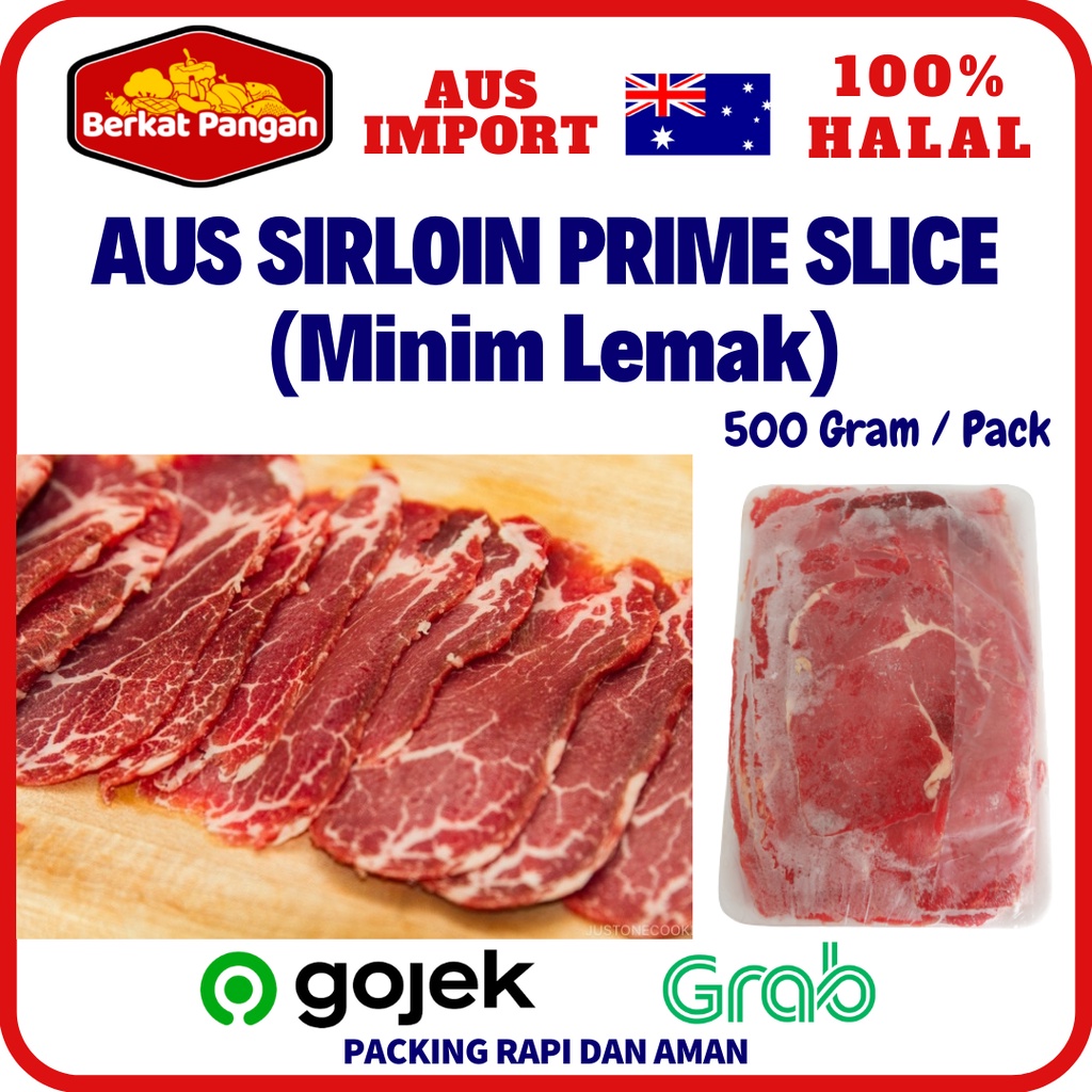 AUS Sirloin Prime Slice / Daging Sapi AUS Slice Beef / Sukiyaki / Yakiniku/ Shabu Beef Tanpa lemak