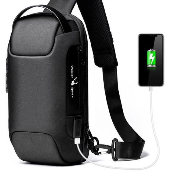 WEIXIER 9529 Tas Selempang Bahu Pria USB Charger Shoulder Bag Premium - Camo