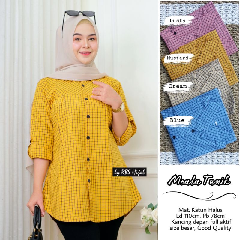 atasan jumbo Ld 120 / Tunik jumbo Ld 120 / tunik cewek jumbo terbaru motif kotak bahan katun, atasan