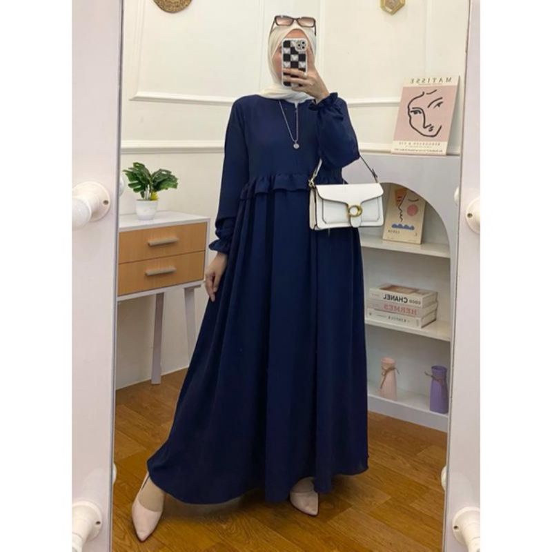 dress maxi larisa crinkel air flow/dress remaja wanita/gamis remaja perempuan fashion terbaru/terlaris