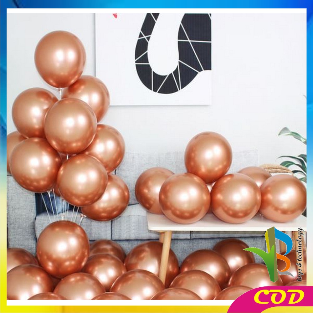 RB-C391 C393 Balon Latex Polos Tebal Metalik / Ballon Macaron Karet Latek Ulang Tahun / Balon Karet Warna Warni Ultah Helium