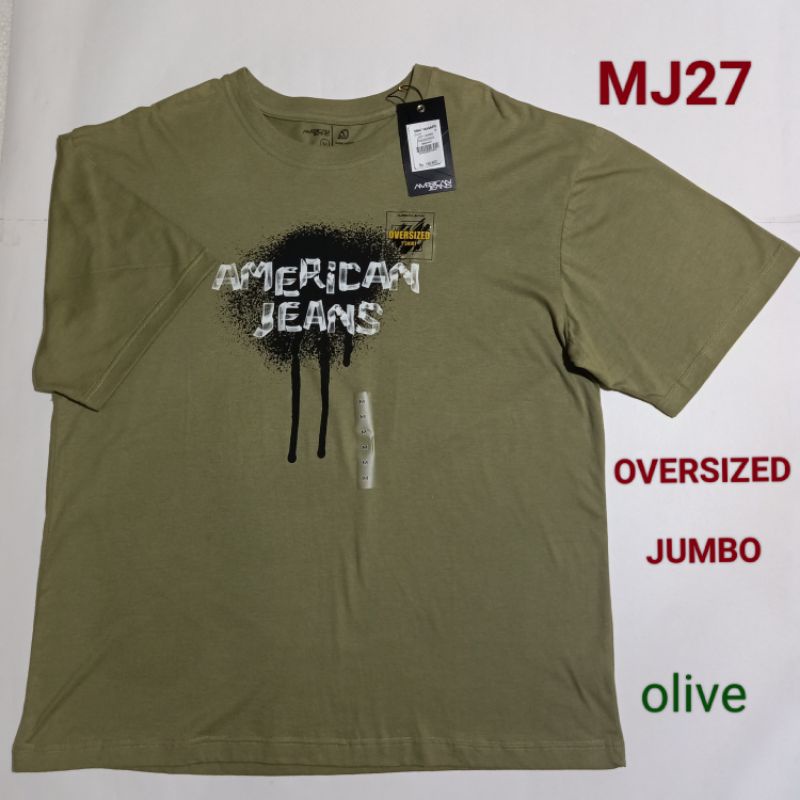 Jumbo Oversized, Kaos Pria Lengan Pendek T Shirt Merek American Jeans Branded Matahari Original