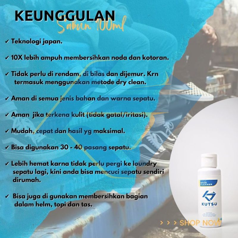 Shoe cleaner sabun pembersih sepatu 100ml dan sikat detailing