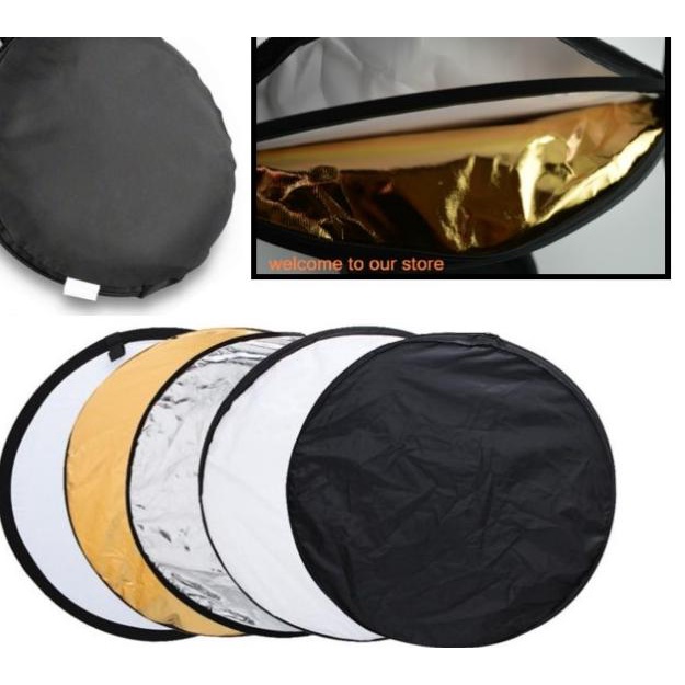 

REFLECTOR 5 IN 1 80CM (5 COLOUR GOLD/SILVER/BLACK/WHITE/TRANSLUCENT)