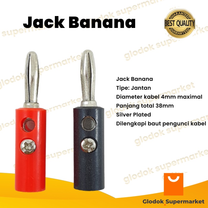 Jack Banana Silver Plug Male Socket Jek Speaker 4mm Jak