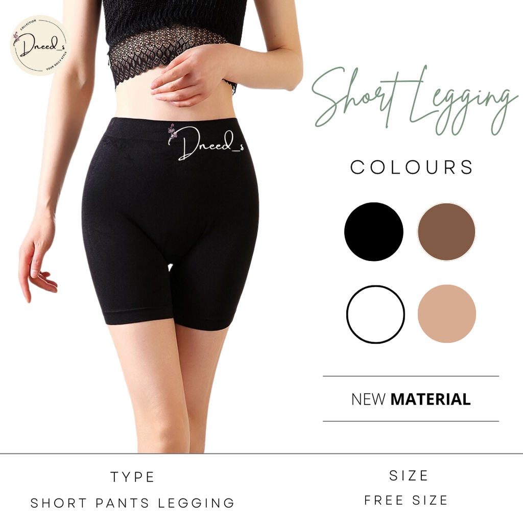 Dneeds - Short Pants Legging Wanita - Celana Ketat Hotpants - Inner Pants Grosir