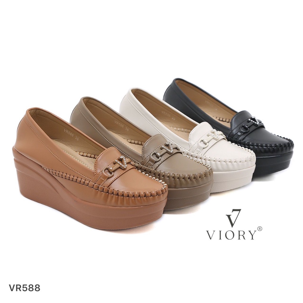 VIORY Sepatu High Wedges Loafers Shoes #VR588 ORIGINAL