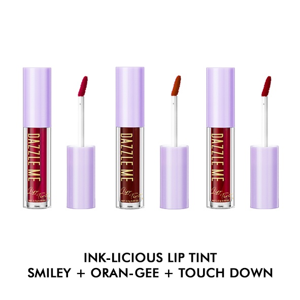 DAZZLE ME Ink-Licious Lip Tint BPOM | Mattedorable Long Lasting Liptint Hyper Moisturizing Lip Stain-Super Bestie 3Pcs -2