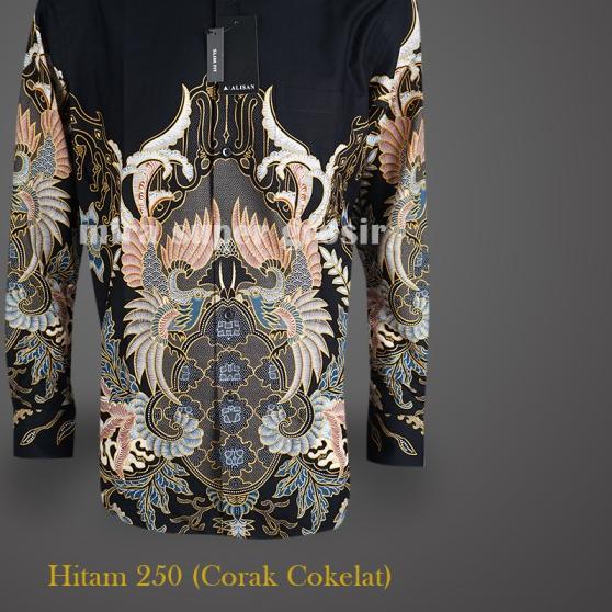 Kemeja Alisan, Kemeja Batik Printing Alisan Slimfit Lengan Panjang - MAROON-245, 15=(M)