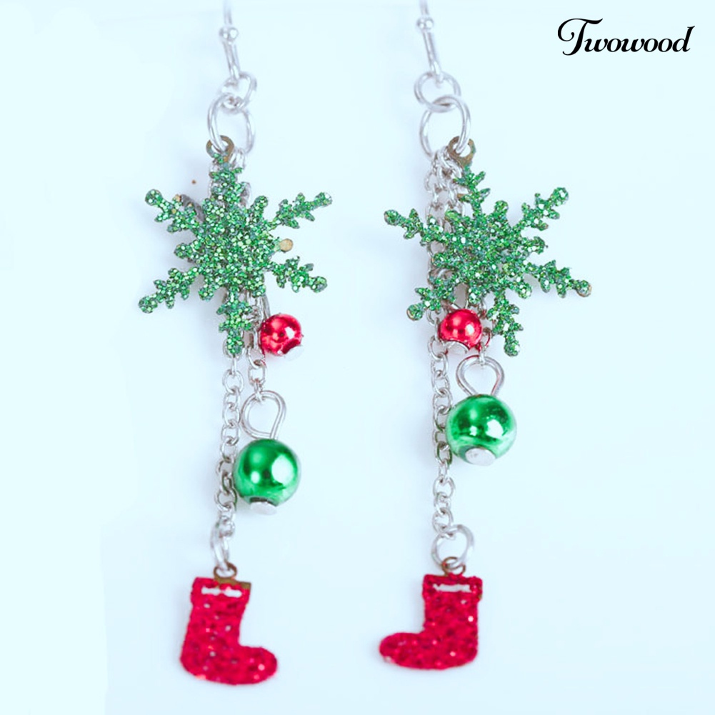 Anting Hook Model Snowflake Natal Untuk Wanita