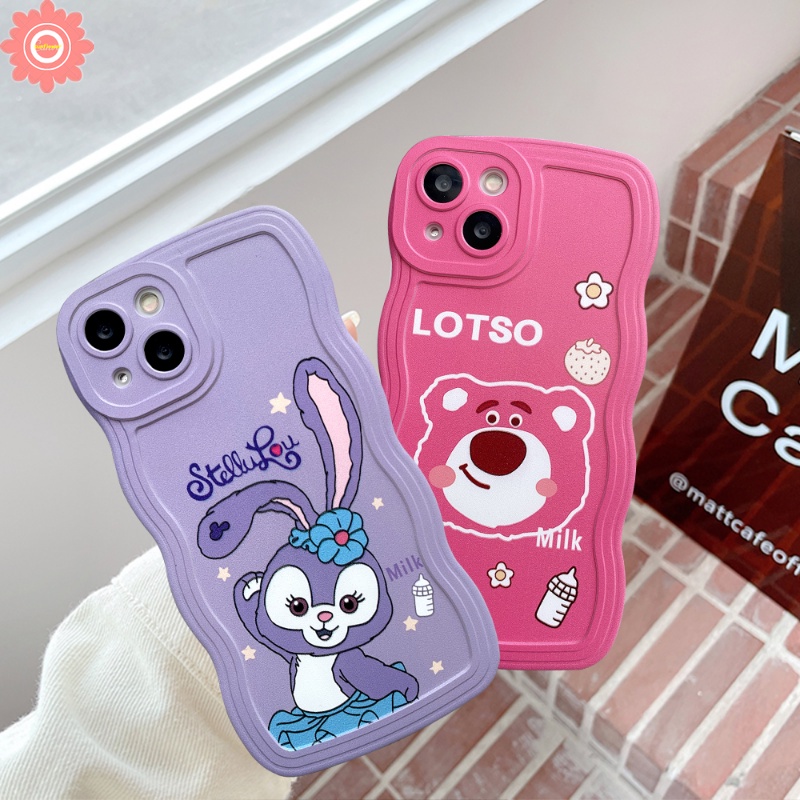 Casing Beruang Strawberry Lucu Realme C53 10 C15 C55 C21Y C25Y C30 C25 C35 C12 C11 C25s C33 8i 8 8pro 9 9i 5 6i 5i 9pro+7 7i C3 C1 C20 C11 2021 Cartoon StellaLou Soft Wavy Edge Case