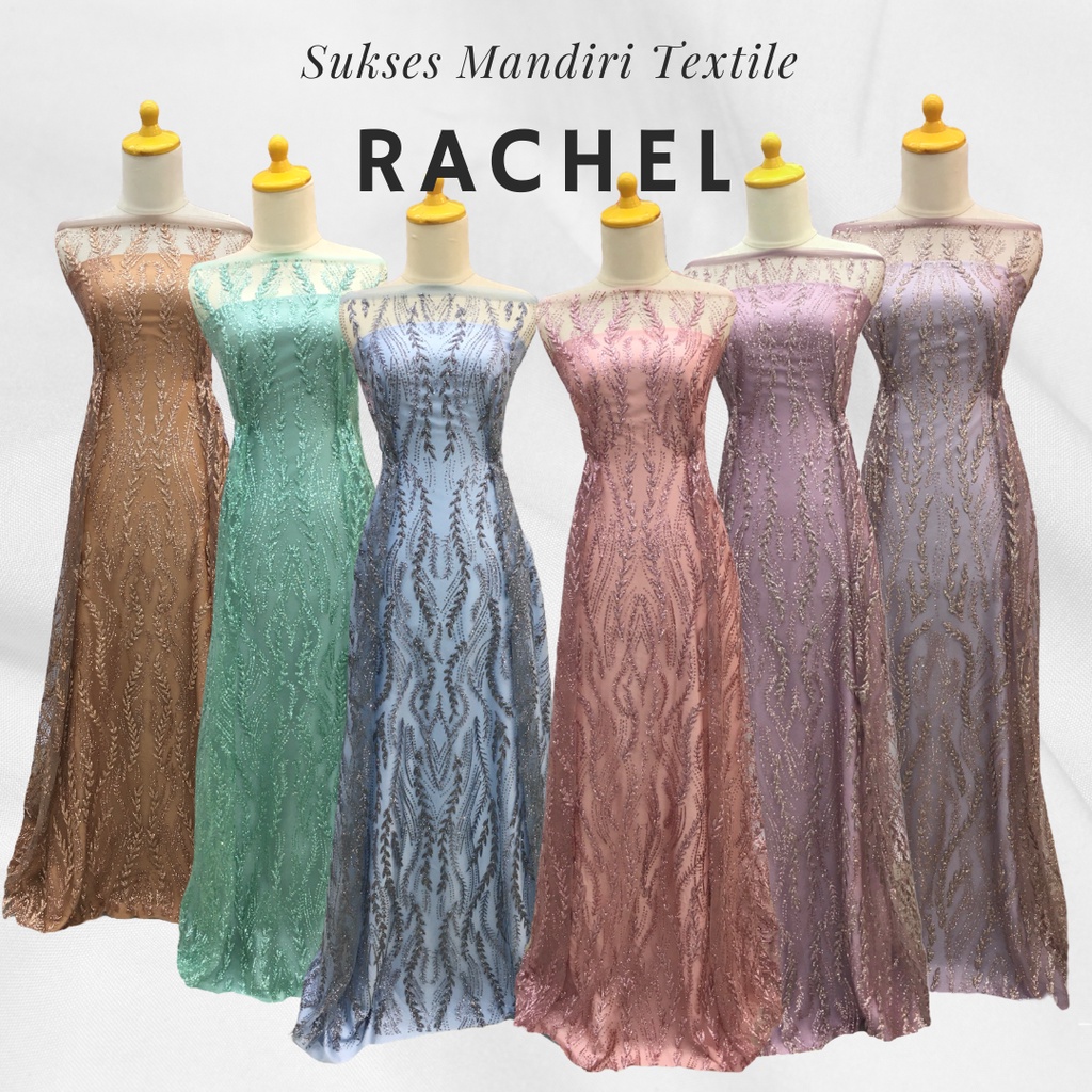 [RACHEL] Brukat Tile Premium Mewah Denim Blue Mint Green Pink Dusty Purple Golden Brown | Harga ½ me