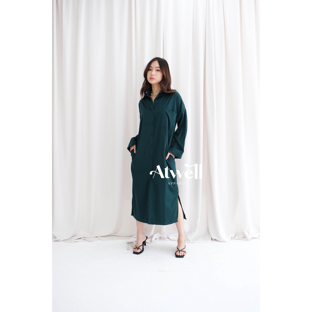 Agatha Oversize Wrap Long Shirt Dress