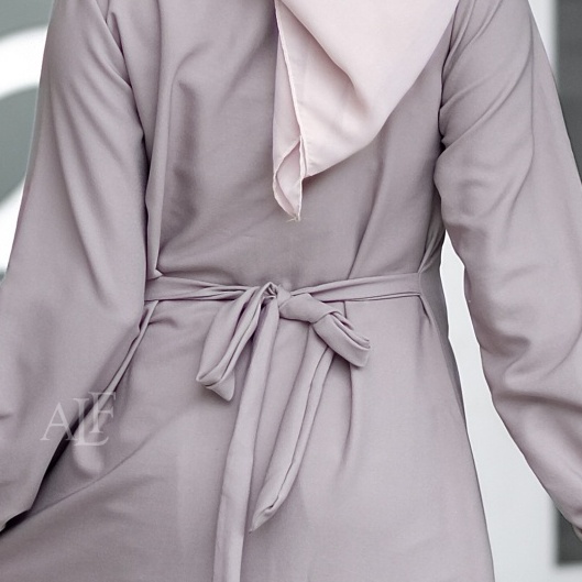 Sierra Dress by Alfaina | Gamis Kerah Pita Slim Look Korean Style