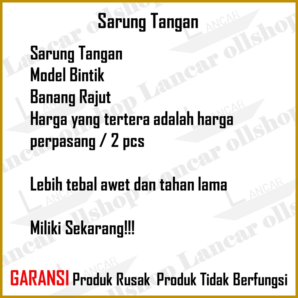 Sarung Tangan Rajut Bintik Kuning / Sarung Tangan Bintik Benang 5 / Sarung Tangan Safety Proyek Tukang