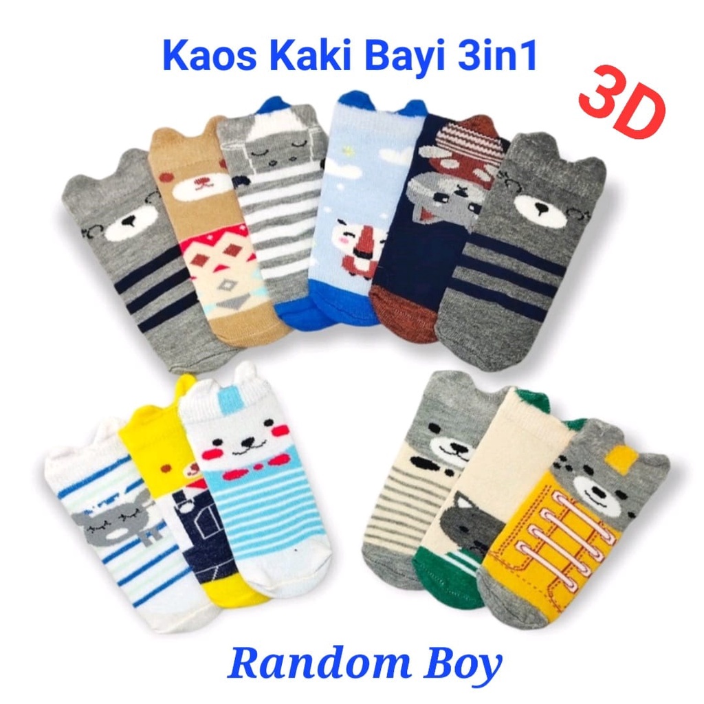 Kaos Kaki 3 in 1 baby kingdom KK-06 kaos kaki bayi baru lahir kaos kaki bayi new born