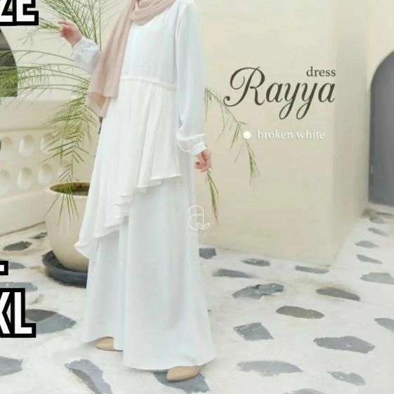 Febrina Gamis murah Baju gamis kekinian Remaja terbaru 2020 - Putih, S