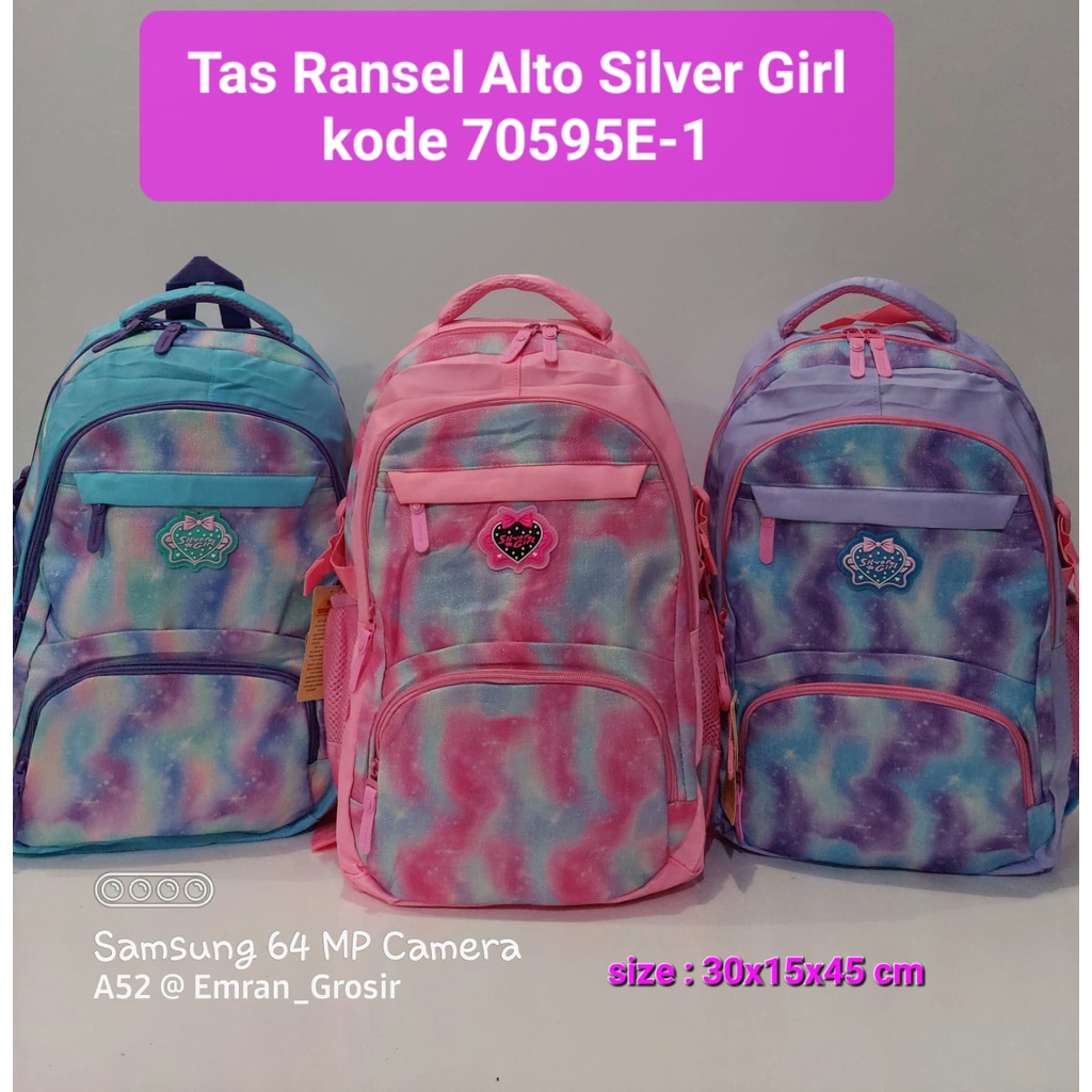 Tas Ransel Alto Silver Girl Original/Tas Ransel Alto Original/Tas Sekolah Anak Cewek SD SMP SMA