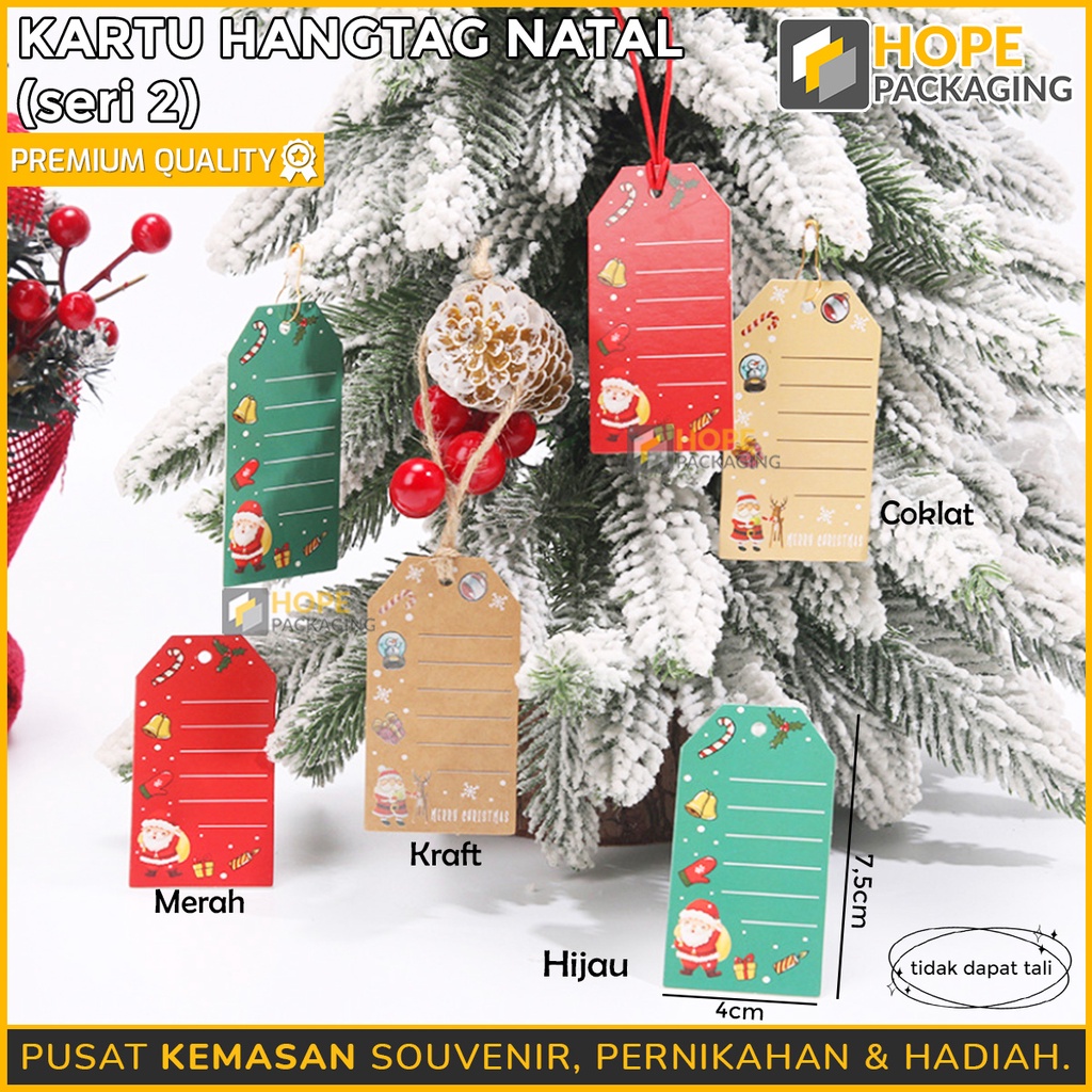 

[Harga / 5 Pcs] Kartu Hangtag Natal (Seri 2) Size : 7.5x 4 cm/ Label Tag Tulisan Kartu Ucapan