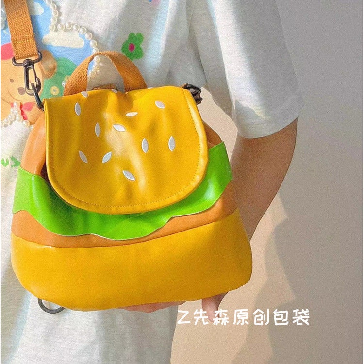 ✴✗♂Seraser Malas Hamburger Multi-Fungsional Ransel Messenger Tas Jepang Hong Kong Gaya Gadis Lucu Tas Bahu Tas Kecil Semua Pertandingan