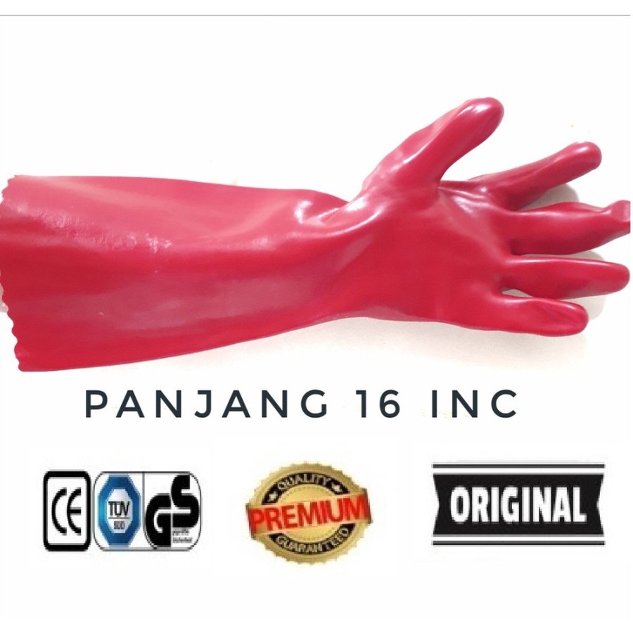 Sarung tangan PVC 16&quot; 16 INCI ORIGINAL IMPORT