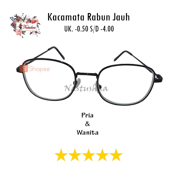 Kacamata Lensa Minus (-) -0.50 s/d -4.00 Frame Kotak Metal High Quality Material Kacamata Rabun Jauh Unisex FREE CASE