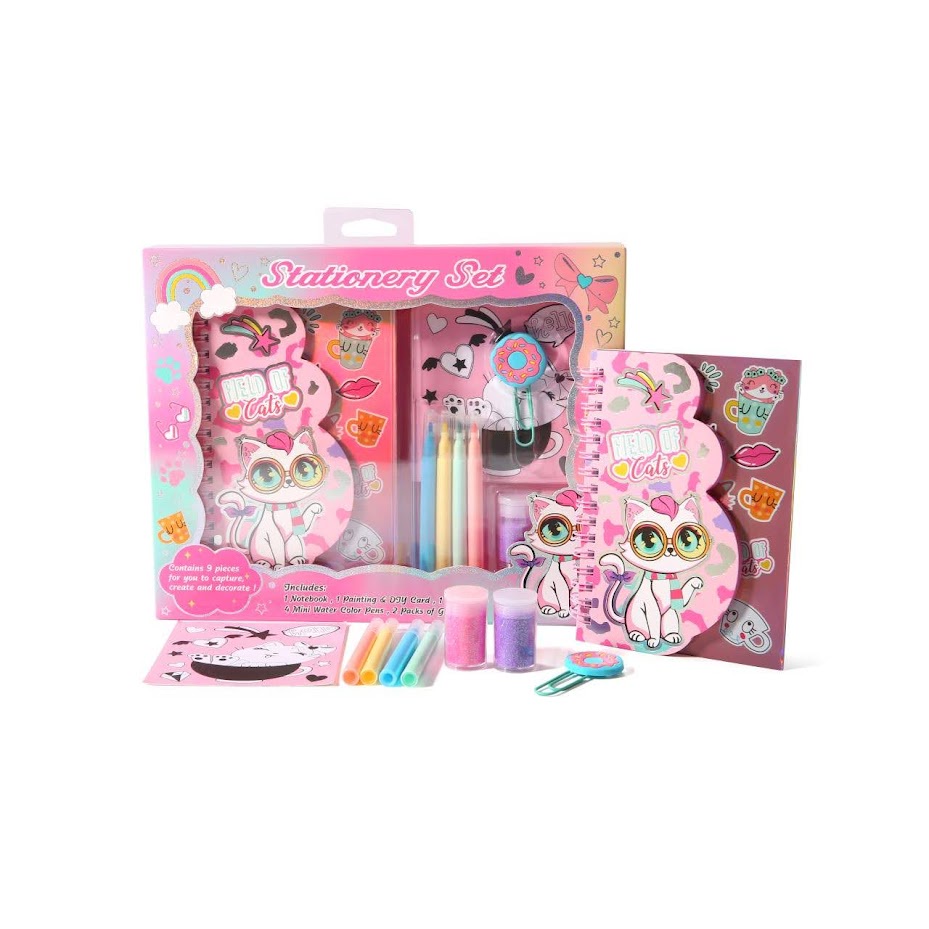 Skoola Stationery Set Alat Tulis Fancy Anak Perempuan Unicorn Cat Mermaid - Stani Staci