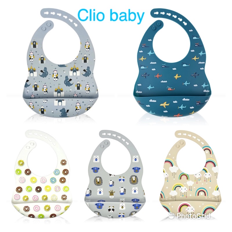 BIB Silikon Anak Bahan BPA FREE dan Premium FULL PRINT Exclusive FREE Tag dan Pouch Tatakan iler Anak Tatakan Makan Bayi dan Anak Bib Silikon MPASI bayi