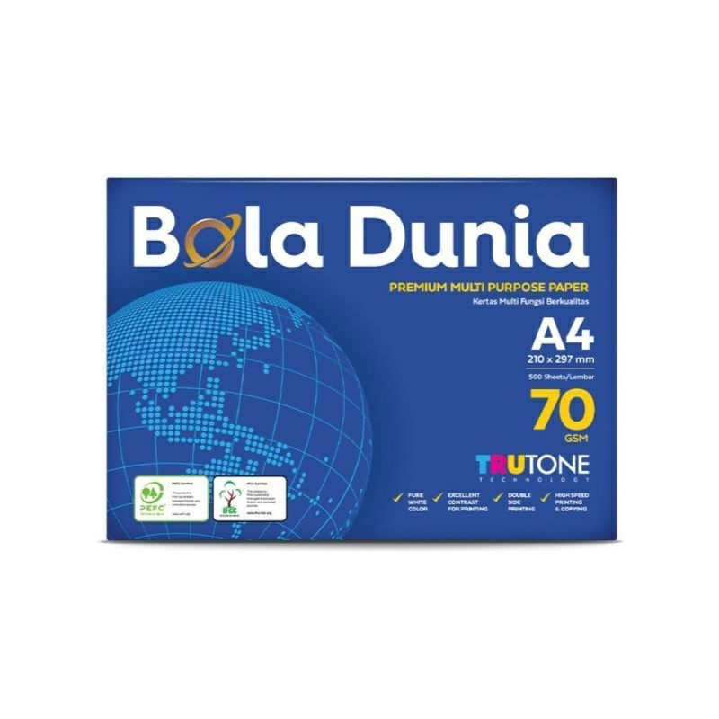 

Bola dunia kertas HVS 70 Gsm A4