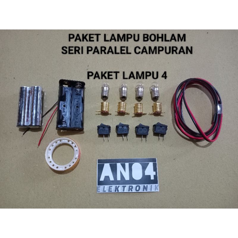 PAKET RANGKAIAN LISTRIK LAMPU SERI PARALEL CAMPURAN PRAKTEK SEKOLAH