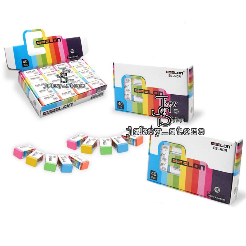 

Penghapus Warna B40 ES-40R Eselon/ Penghapus Pensil/ Pencil Eraser/ Stip pensil/ Penghapus Warna -Warni/ Penghapus Karet