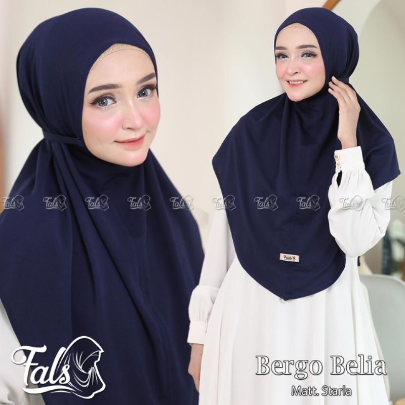 (Ori Fals) BERGO BELIA •jilbab instan jersey starla•bergo instan polos