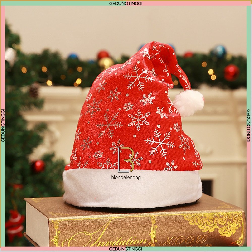 Topi Santa Claus Klaus Sinterclas Sinterklas Sinterclaus Polos Dekorasi Hiasan Ornamen Aksesories Asesoris Tanduk Rusa Parcel Parsel Hampers Pohon Natal Merry Christmas Xmas Snowflake Decoration Ornaments Hat Lampu Led Anak Bayi Baby Dewasa Tebal Murah