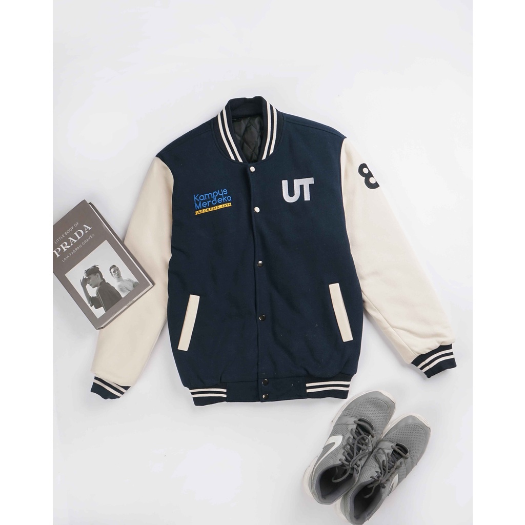 Jaket Varsity Navy Universitas Terbuka Pria/Wanita