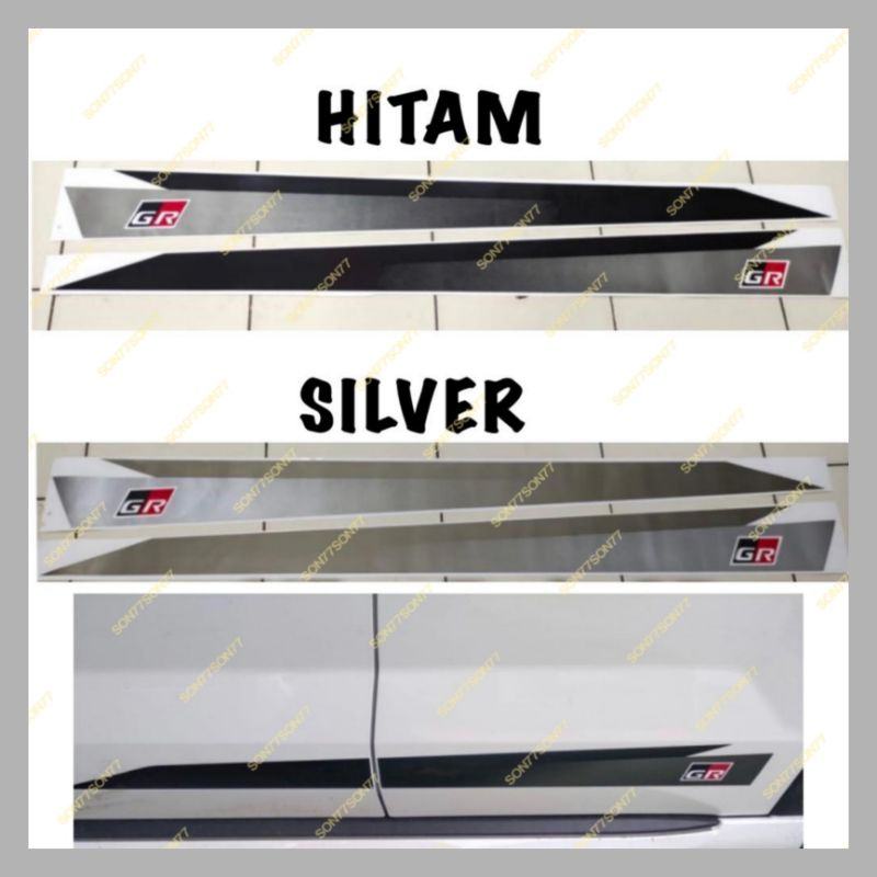 Stiker Body Samping Mobil Avanza Xenia Veloz 2022 2023 GR Hitam Silver