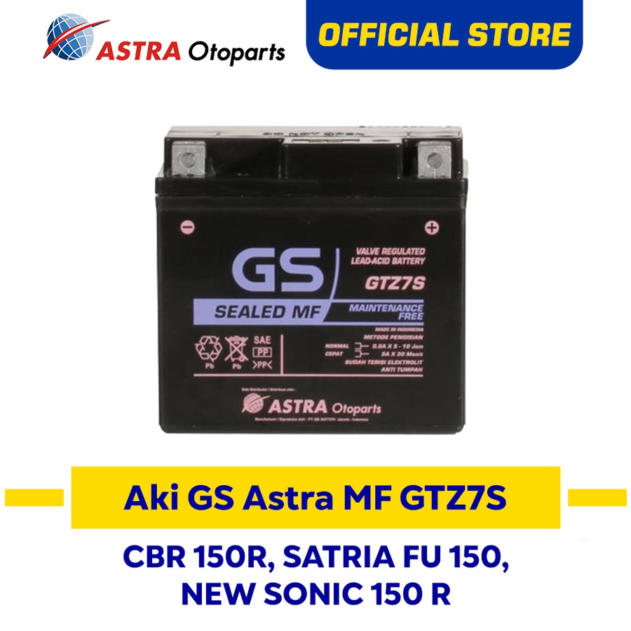 Aki Motor GS ASTRA MF GTZ7S GTZ-7S CBR 150, SATRIA FU 150, SONIC 150 R GSMF-GTZ-7S
